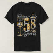 応援へ58歳ハッピー58誕生日クイーンD Tシャツ (デザイン正面)