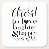 応援を愛し、幸いにもCoasterの後カスタムに スクエアペーパーコースター (正面)