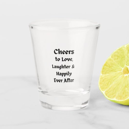 応援を愛し、笑い、幸せにずっと続く ショットグラス (正面)