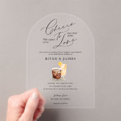 応援を愛するウォータカラーカップルカクテル結婚ズ アクリル招待状 (インサイチュ (ポータブル))