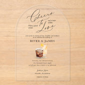 応援を愛するウォータカラーカップルカクテル結婚ズ アクリル招待状 (正面)