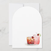 応援を愛するウォータカラーカップルカクテル結婚ズ 招待状 (裏面)