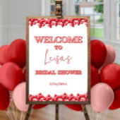 応援を愛するハートブライダルシャワーウェルカムサイン ポスター