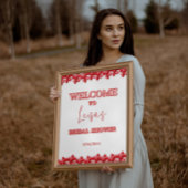 応援を愛するハートブライダルシャワーウェルカムサイン ポスター