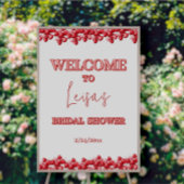 応援を愛するハートブライダルシャワーウェルカムサイン ポスター