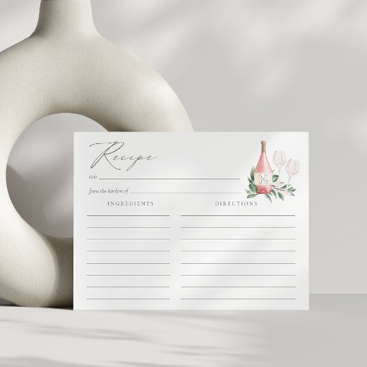 応援を愛するバラワインブライダルシャワーレシピカード ポストカード