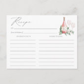 応援を愛するバラワインブライダルシャワーレシピカード ポストカード (正面)