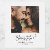 応援を愛するパーソナライズされた結婚式の引き出物 ワインラベル (シングルラベル)