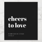 応援を愛するパーソナライズされた結婚式の引き出物 ワインラベル (シングルラベル)