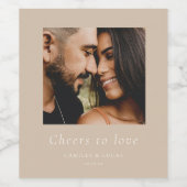 応援を愛するパーソナライズされた結婚式の引き出物 ワインラベル (シングルラベル)