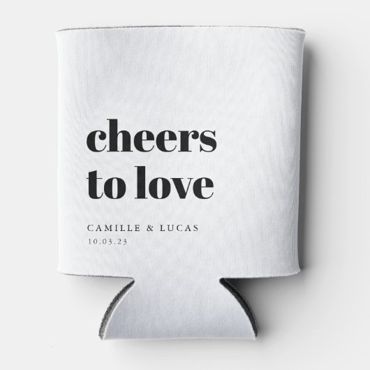 応援を愛するパーソナライズされた結婚式の引き出物 缶クーラー (正面)