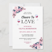 応援を愛するフローラフォトワインブライダルシャワー 招待状 (正面)