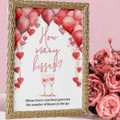 応援を愛するブライダルシャワーどのように多くのキスゲーム ポスター