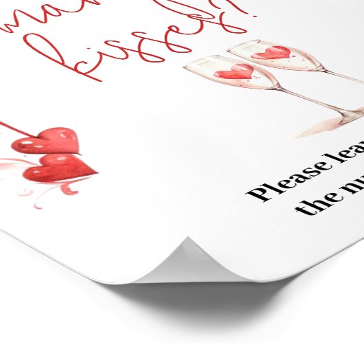 応援を愛するブライダルシャワーどのように多くのキスゲーム ポスター (角)