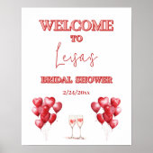 応援を愛するブライダルシャワーウェルカムサイン ポスター (正面)