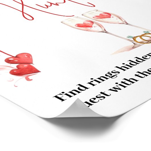 応援を愛するブライダルシャワーリングや輪狩りゲーム ポスター (角)