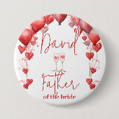 応援を愛するブライダルシャワー花嫁の父 缶バッジ (正面)
