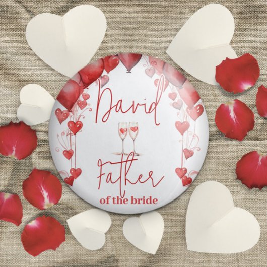 応援を愛するブライダルシャワー花嫁の父 缶バッジ