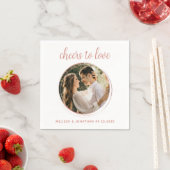 応援を愛するモダンバラ金ゴールド写真結婚 スタンダードカクテルナプキン (インサイチュ)