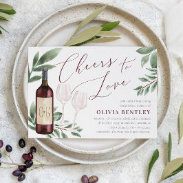 応援を愛するワインの試飲ブライダルシャワー 招待状