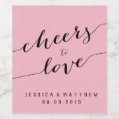 応援を愛する手のレタリング ワインラベル (シングルラベル)