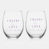 応援を愛する春サマー結婚ズ ステムなしワイングラス (正面)