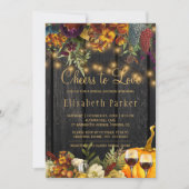 応援を愛する素朴なワインのテストブライダルシャワー 招待状 (正面)