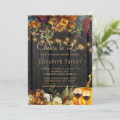 応援を愛する素朴なワインのテストブライダルシャワー 招待状 (スタンド正面)