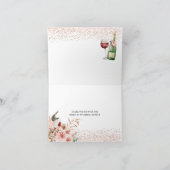 応援を愛する赤面ピンクブライダルシャワー折り畳み サンキューカード (内部)