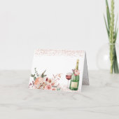 応援を愛する赤面ピンクブライダルシャワー折り畳み サンキューカード (裏面)