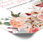 応援を愛する赤面ピンクブライダルシャワー歓迎 ポスター (角)