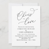 応援を愛する、ロマンチックなカップルのシャワーパーティー 招待状 (正面)