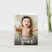 応援を楽しい新年のベビー写真誕生 シーズンカード (正面)