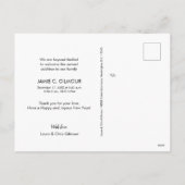 応援を楽しい新年のベビー誕生写真 シーズンポストカード (裏面)