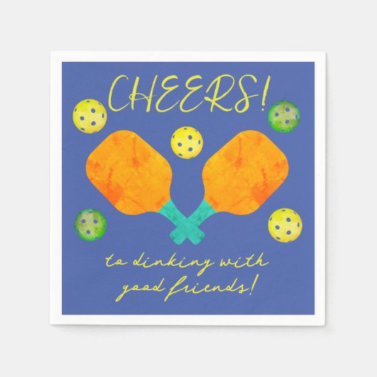 応援を飲むピックボールカクテルナプキン スタンダードカクテルナプキン (正面)