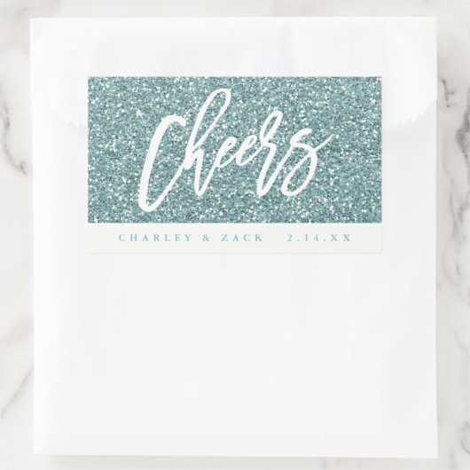 応援アクアグリッターミニワインミニシャンパンラベル 長方形シール (バッグ)