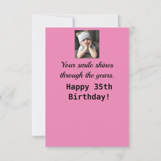 応援アップ！35ハッピーバースデー35おもしろい不機嫌な女の子 (裏面)