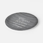 応援アニーイヤー誕生日グレーウッ素朴ド ペーパープレート (アングル)