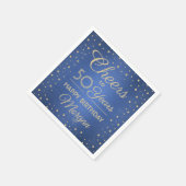 応援アニーイヤー誕生日紙吹雪ネイビーブルー金ゴールド スタンダードカクテルナプキン (角)