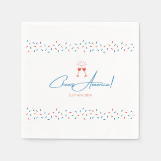 応援アメリカ！- 7月4日カクテルナプキンス スタンダードカクテルナプキン