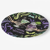 応援ウィッチハロウィーンカクテルグラス ペーパープレート (アングル)