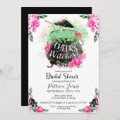 応援ウィッチハロウィーンブライダルシャワー招待 招待状 (正面/裏面)