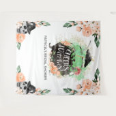 応援ウィッチハロウィーンブライダルシャワー背景 タペストリー (正面(横))