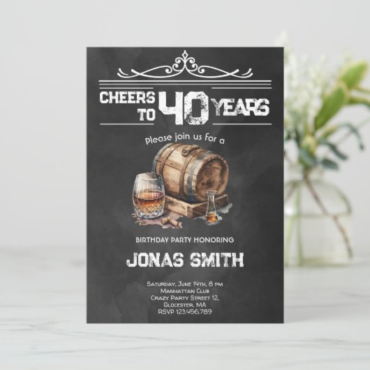 応援ウイスキー大人の誕生日パーティーへの招待 招待状 (スタンド正面)