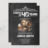 応援ウイスキー大人の誕生日パーティーへの招待 招待状 (正面/裏面)