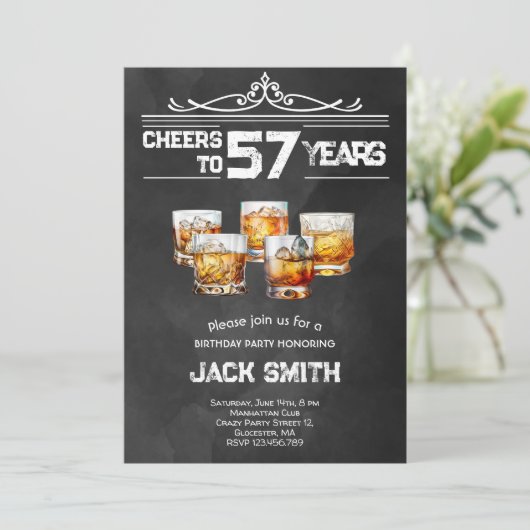 応援ウイスキー大人の誕生日パーティーへの招待 招待状 (スタンド正面)