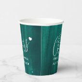 応援エメラルドグリーン抽象芸術結婚アート 紙コップ (右)