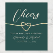 応援エメラルド結婚グリーンのワインラベル ワインラベル (シングルラベル)