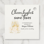 応援エレガントが涙を流す退職パーティー フェイバータグ (裏面)