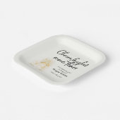 応援エレガントが涙を流す退職パーティー ペーパープレート (傾斜あり)